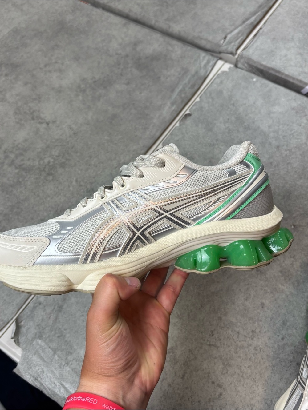 ASICS Men's GEL-KINETIC FLUENT Running Shoes Mens 7 Silver Green F450325 - Picture 5 of 14